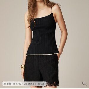 J.Crew 5" Stratus lace-trim short in textured satin